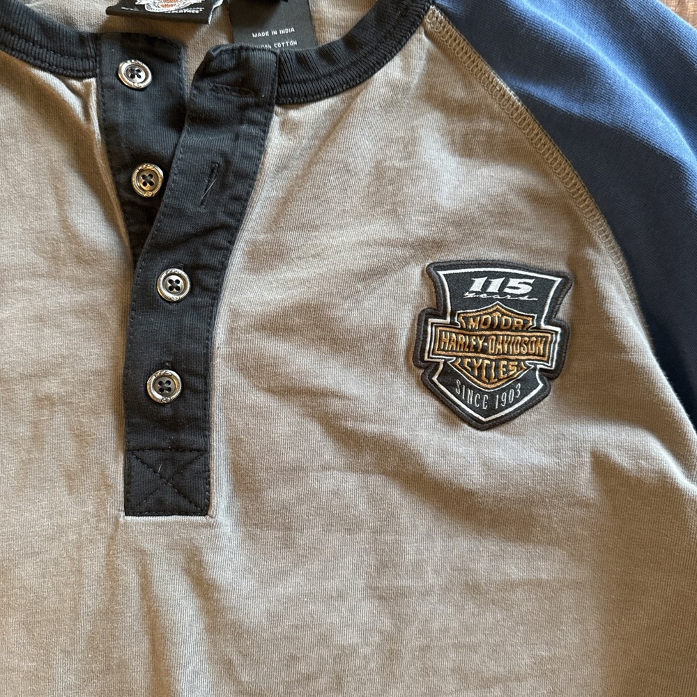 Harley-Davidson Men's 115th Anniversary Reglan Thick Cotton Size XL - Picture 3 of 11